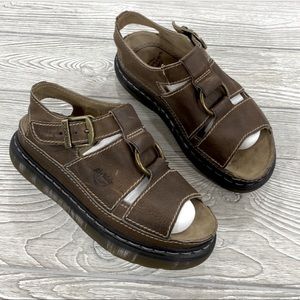 Dr. Martens Vintage 90s Chunky Brown Leather Sandals - sz 8